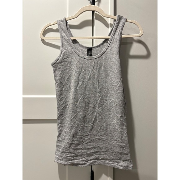 Anvil Stretch Tank Top Women's Ladies Gray Sleeveless Casual Basic Everyday - Picture 2 of 3